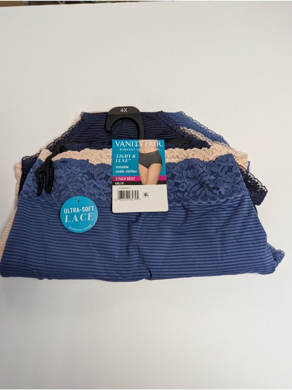 Vanity Fair Hi-Cut Briefs Light & Luxe 3 Pack Briefs Size 4XL 11 Blue